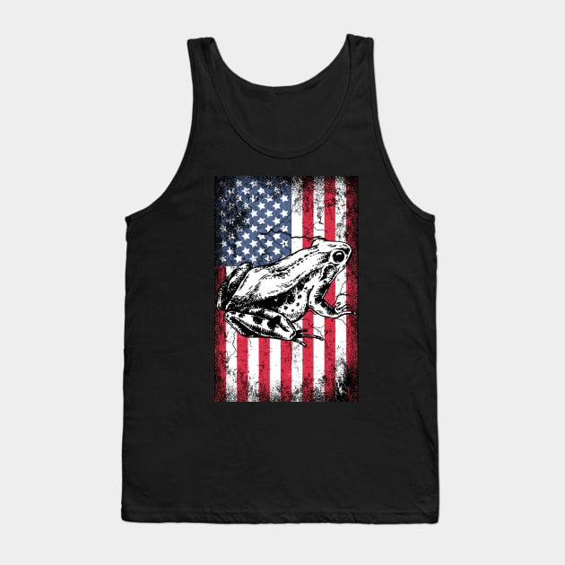 Patriotic Frog American Flag Tank Top by Sinclairmccallsavd